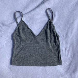 Grey ribbed Brandy Melville tank top